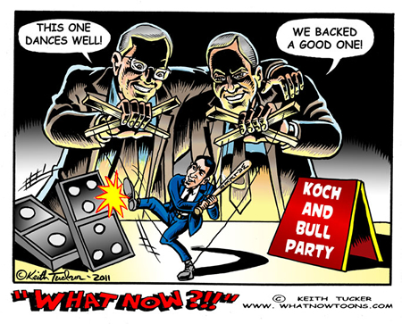 Koch & Bull Party! Scott Walker, Governor Scott Walker, Billionaires,Tea Party loaders, Koch Brotherst,Buffalo Beast, David Koch, David Koch Prank Call, Eat The Press, Ian Murphy, Scott Walker, Scott Walker Prank Call, The Buffalo Beast, Video, Wisconsin Protests